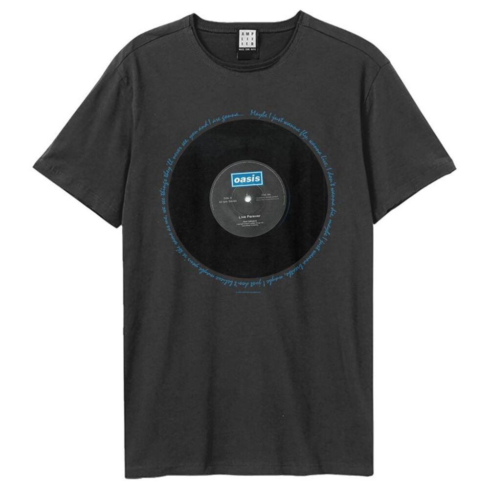 Oasis Unisex Adult Live Forever Oasis T-Shirt / Charcoal